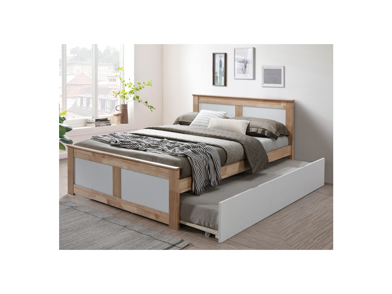 Coco 4PCE Double Bedroom Suite in Natural | Trundle