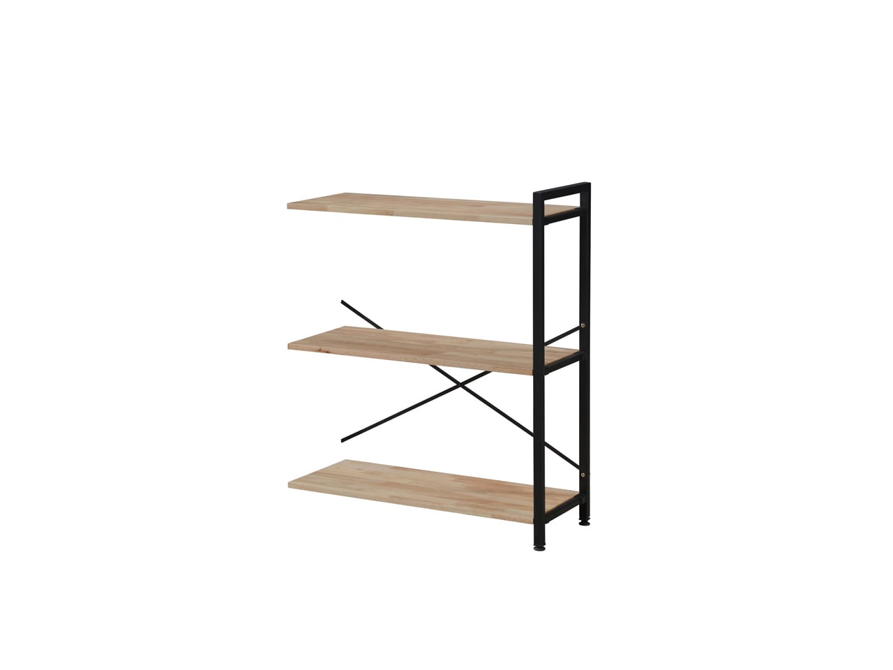 Axel Extension Shelving Unit | Black Steel & Natural Hardwood | Short (1005 x 850mm)