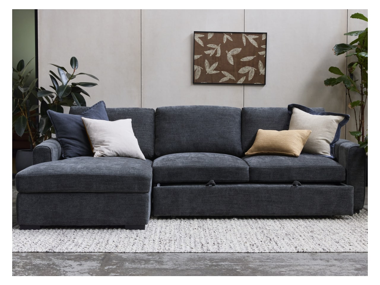 Siesta Sofa Bed | Charcoal | Left Chaise