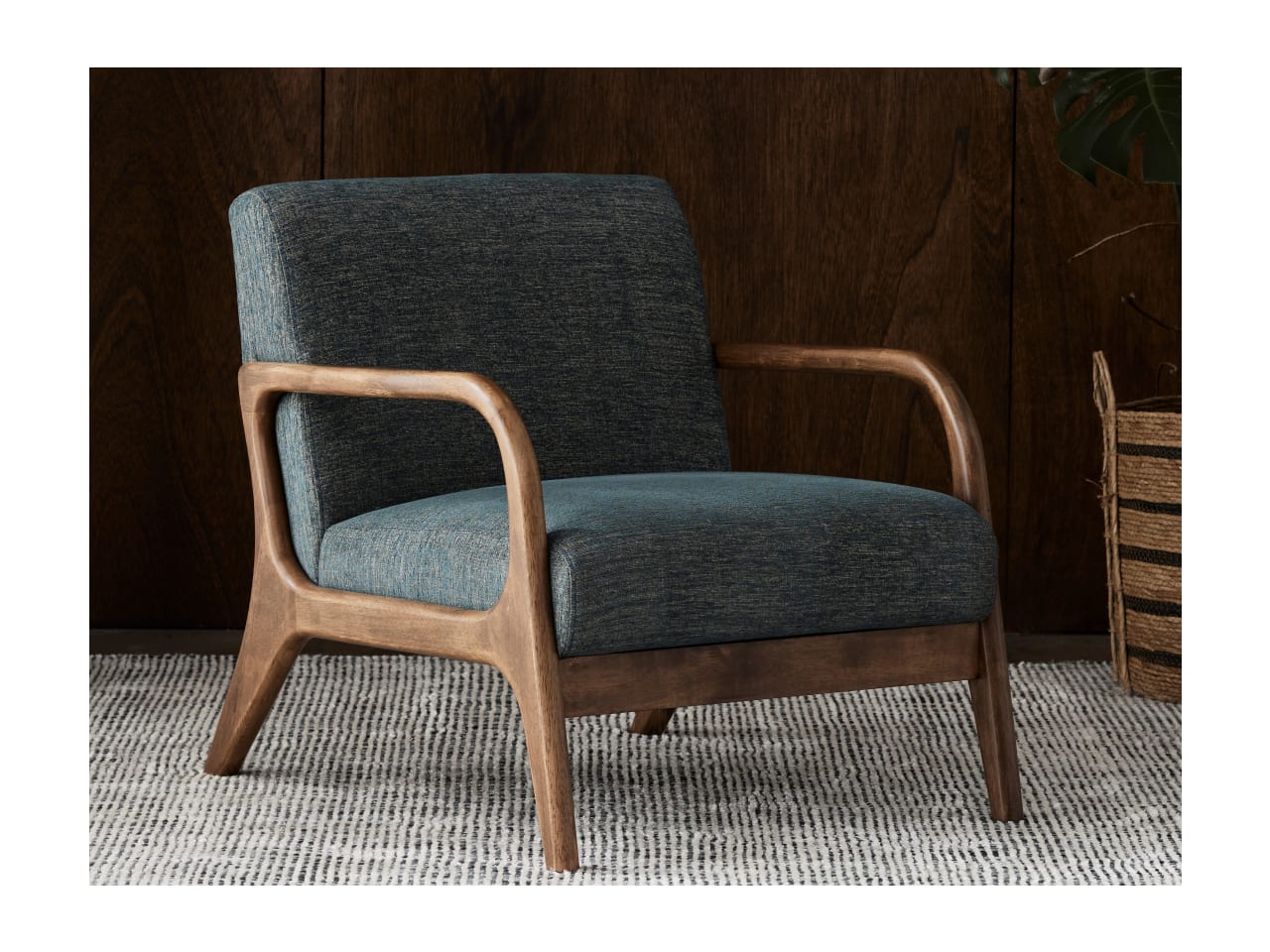 Paris Teal Occasional Chair | Rustic Walnut | Hardwood Frame