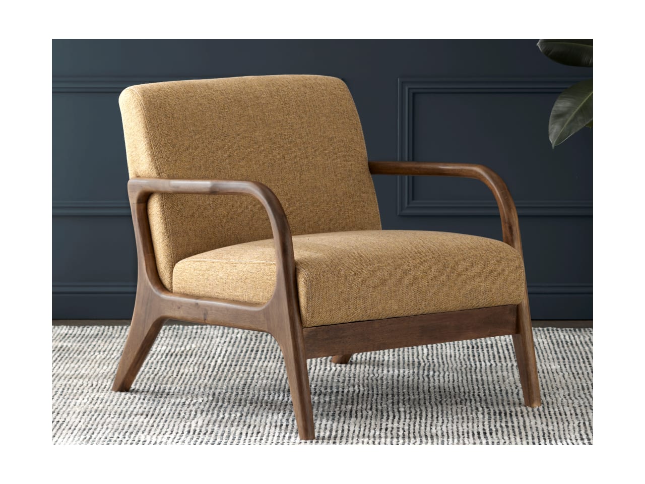 Paris Mustard Occasional Chair | Rustic Walnut | Hardwood Frame