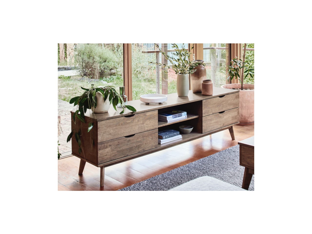 Paris Hardwood TV Unit | Entertainment Unit | Rustic Walnut