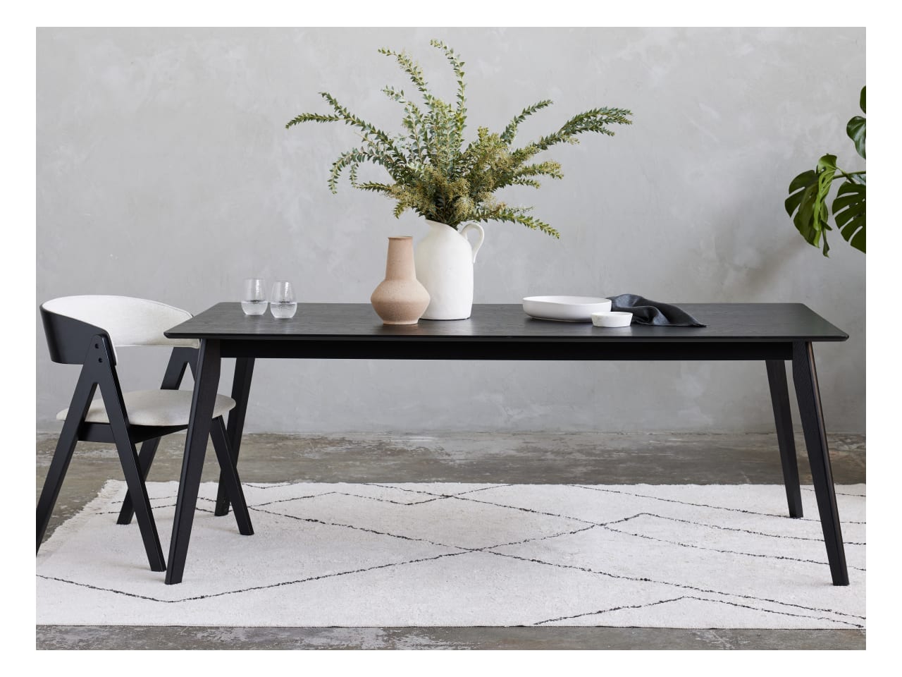 Cannes Hardwood Dining Table | Black | 2000mm