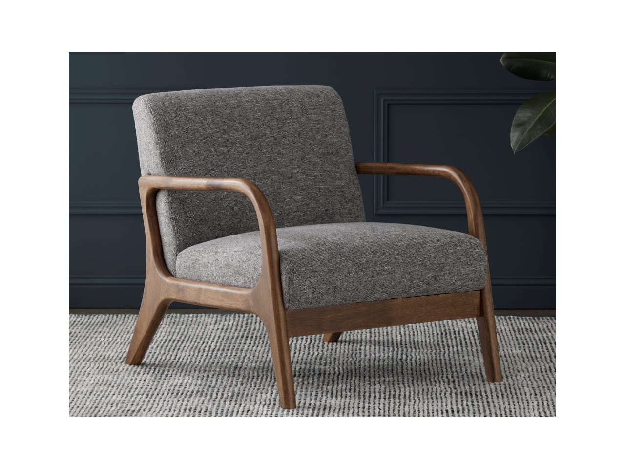 Paris Grey Occasional Chair | Rustic Walnut | Hardwood Frame