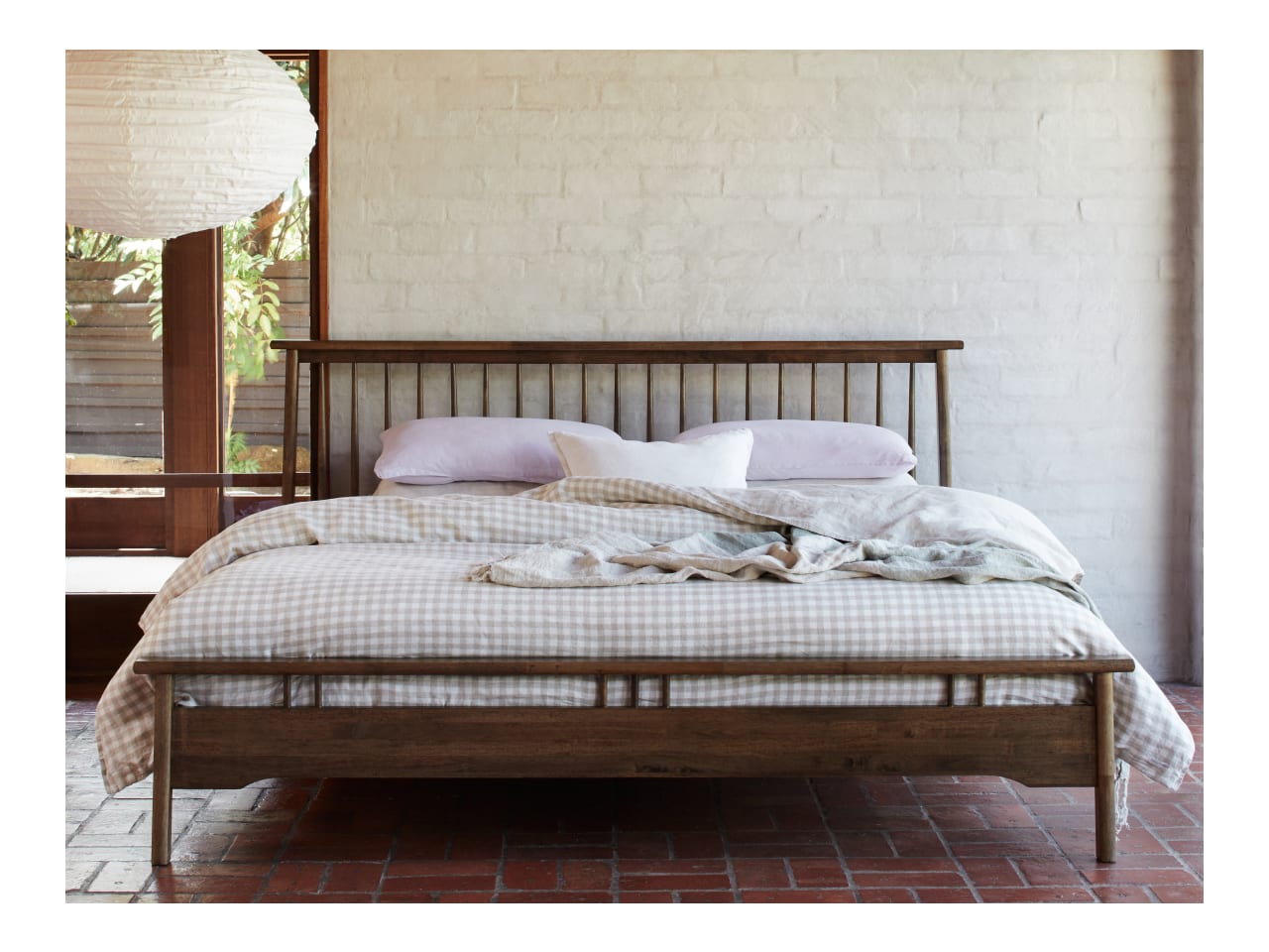 Rome Hardwood King Size Bed Frame | Rustic Walnut