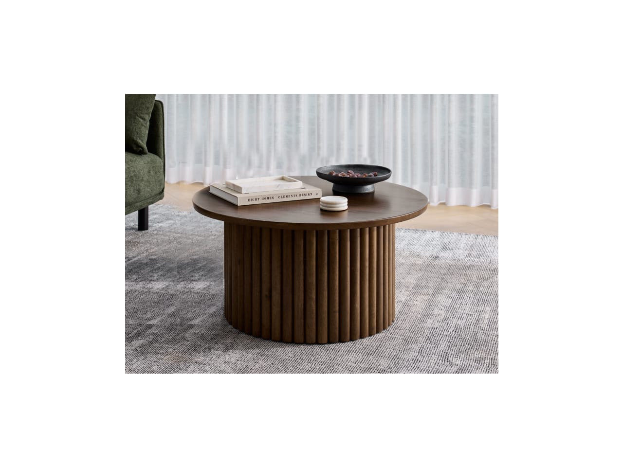 Jasper Round Coffee Table | Rustic Walnut Hardwood