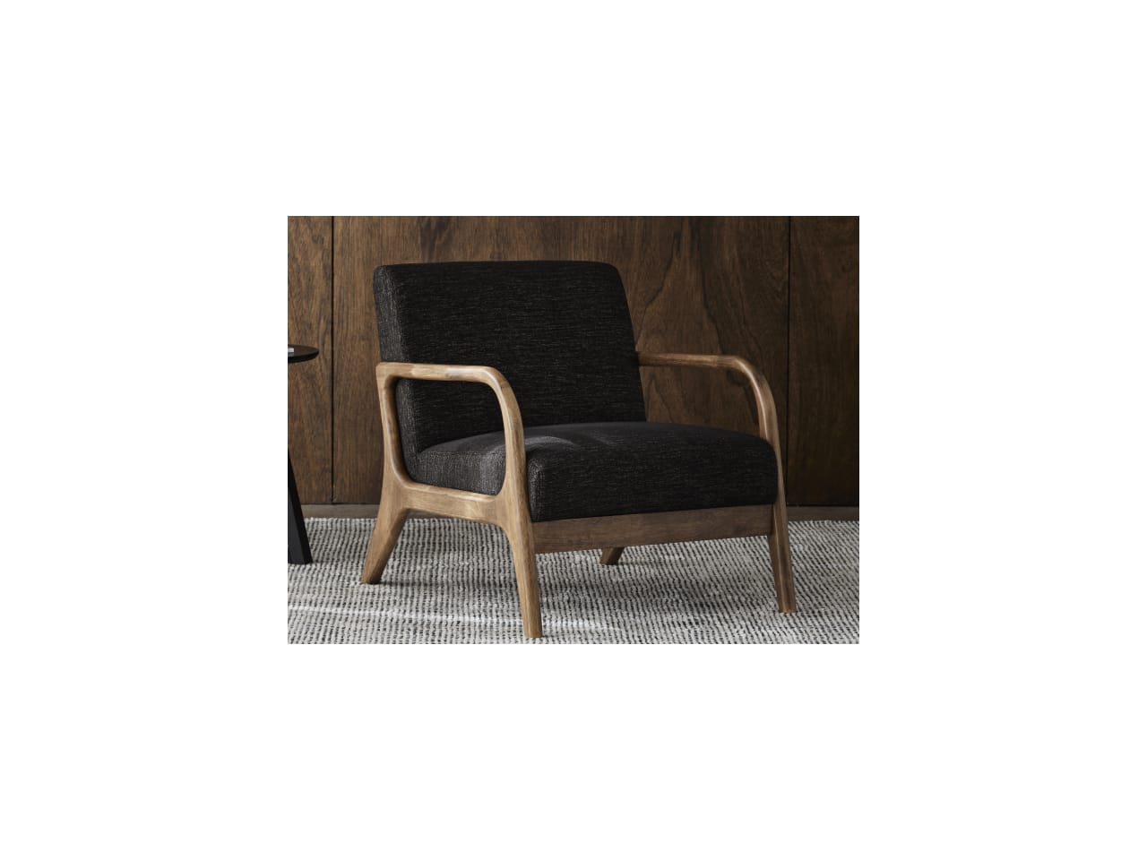 Paris Black Occasional Chair | Rustic Walnut | Hardwood Frame