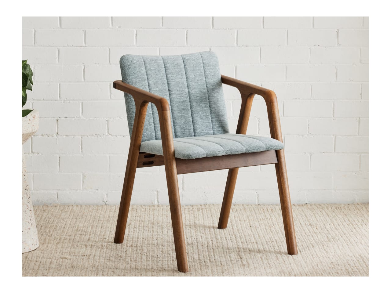 Elm Hardwood Dining Chair | Rustic Walnut | Grey