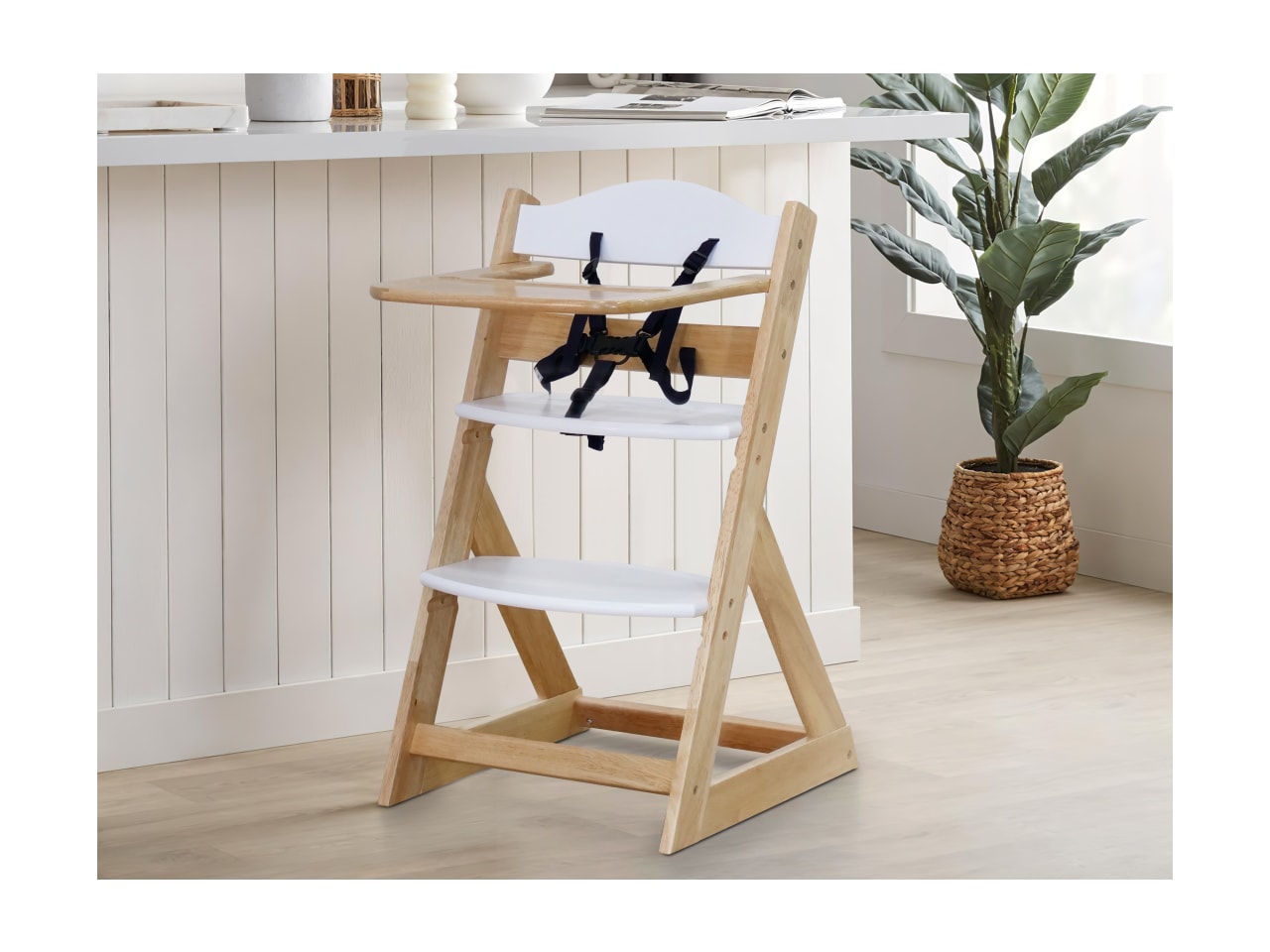 Banksia Toddler High Chair | Natural & White