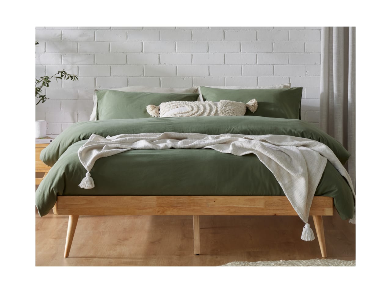 Franki Queen Hardwood Bed Base | Natural
