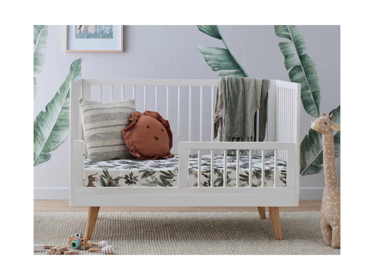 Rio Hardwood Toddler Side Guard Rail | White