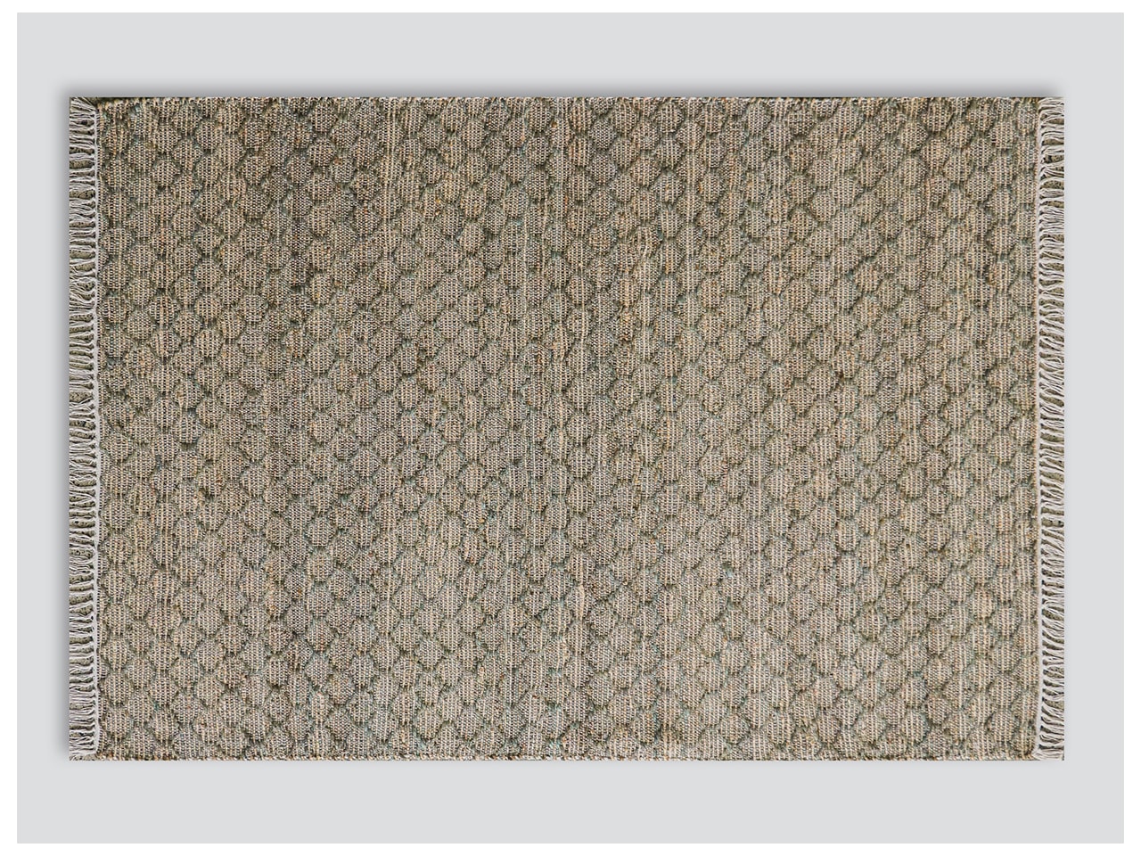 Myra Jute Pattern Rug | Moss Grey | 2m x 3m
