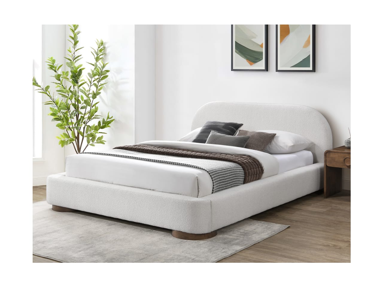 Sydney Double Bed | Beige Fabric