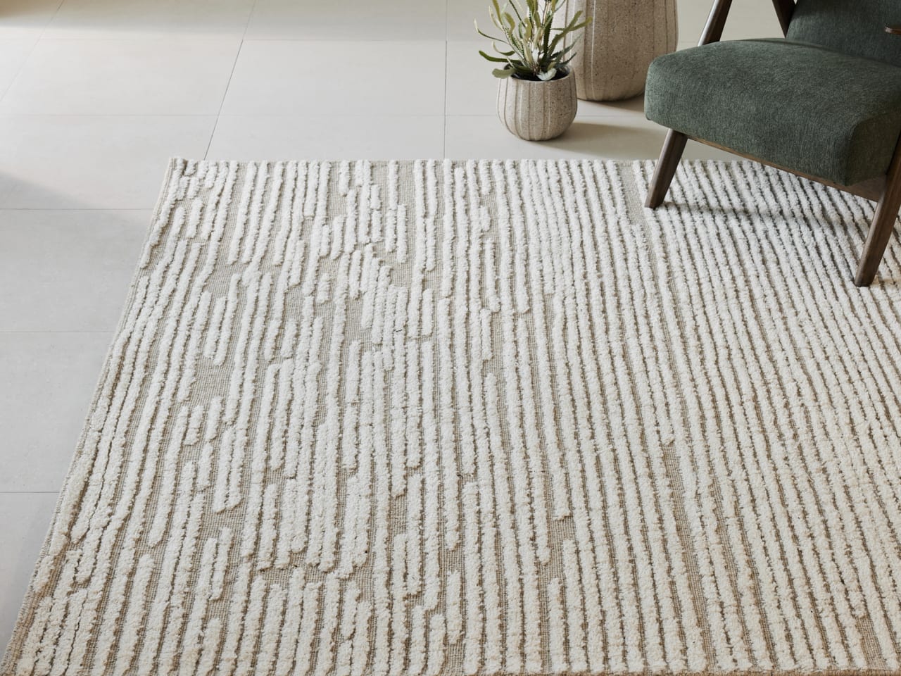 Jax Wool Pattern Rug | Beige | 2m x 2.9m