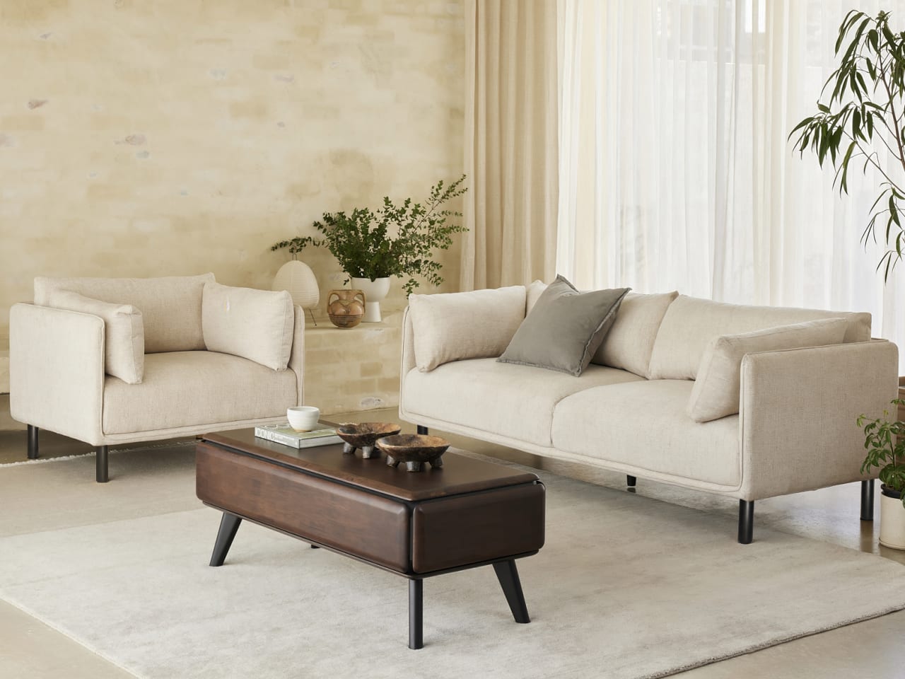 Coco 3PCE Living Room Package | Beige