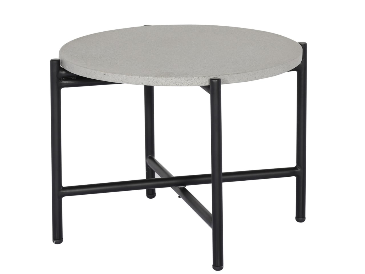 Carpiano Round Outdoor Side Table Black | Grey