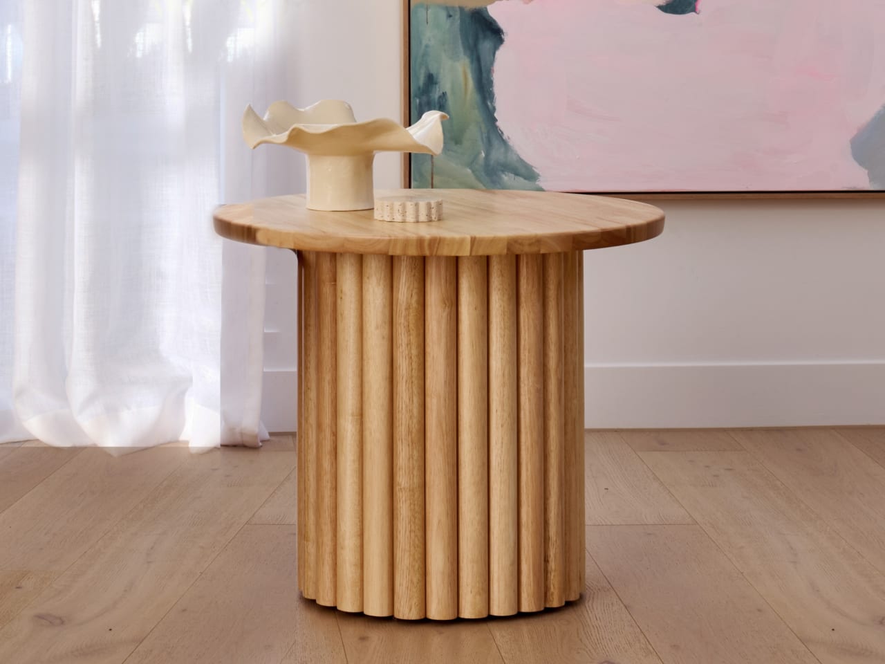 Jasper Round Side Table | Natural Hardwood