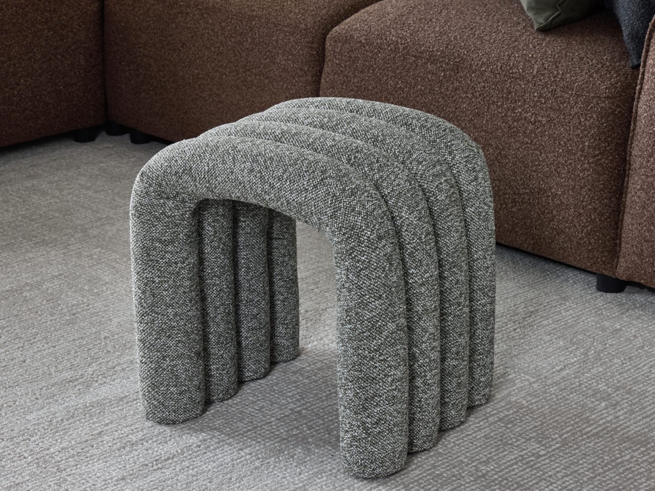 Arc Boucle Sage Green Ottoman