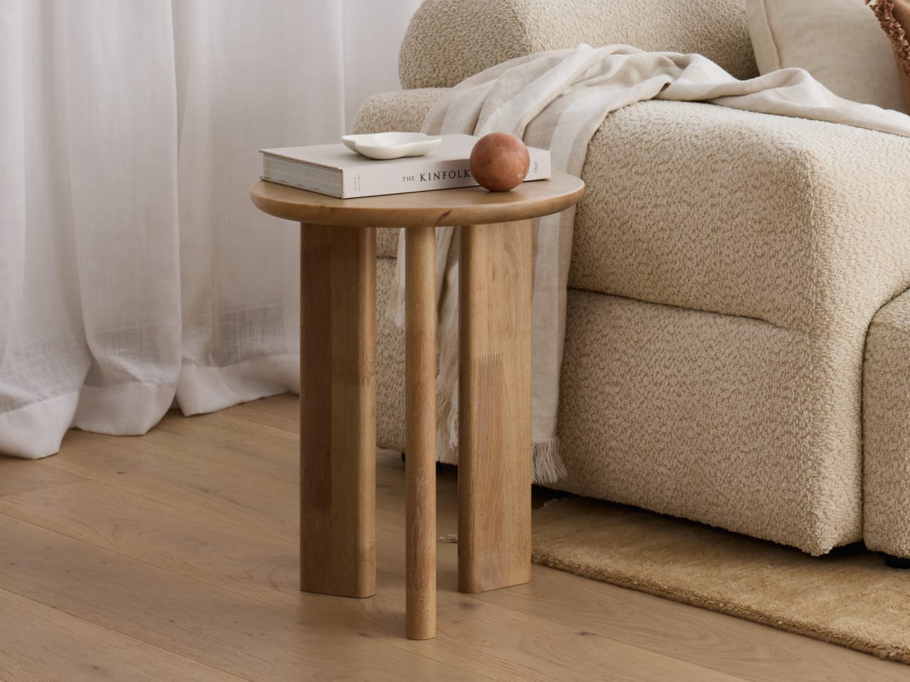Cove Hardwood Side Table | Natural White Wash