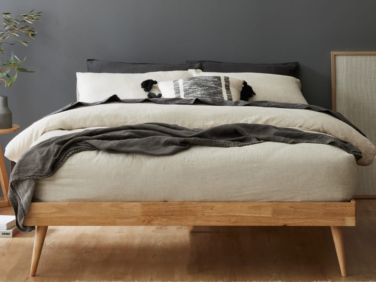 Franki Double Hardwood Bed Base | Natural