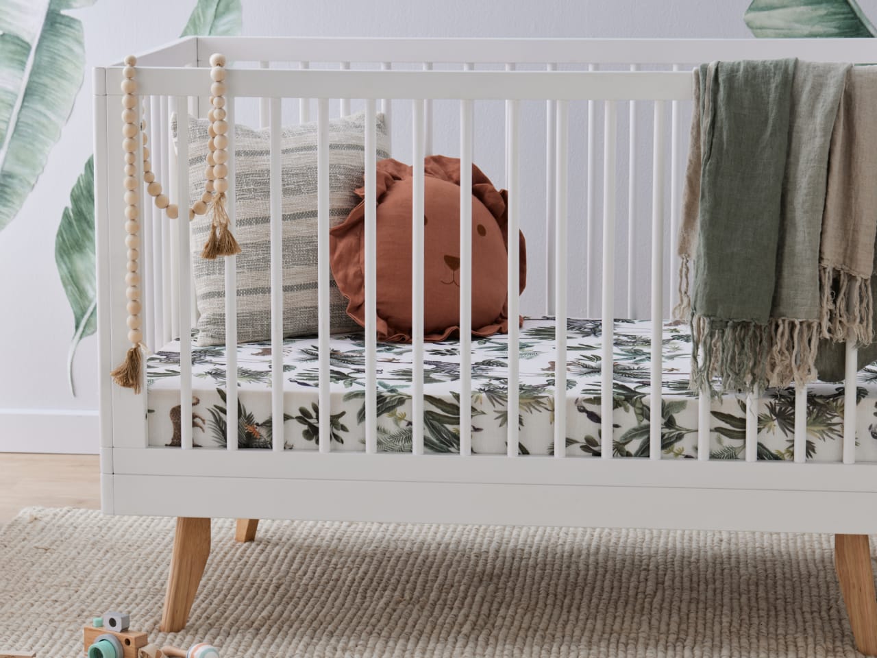 Rio Hardwood 2-in-1 Baby Cot | White & Natural