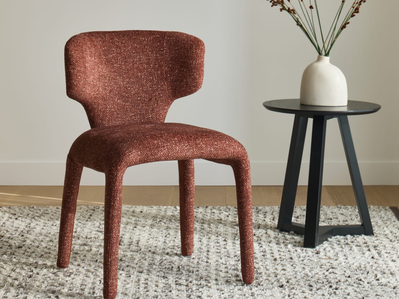 Paris Fabric Dining Chair | Rust Orange 