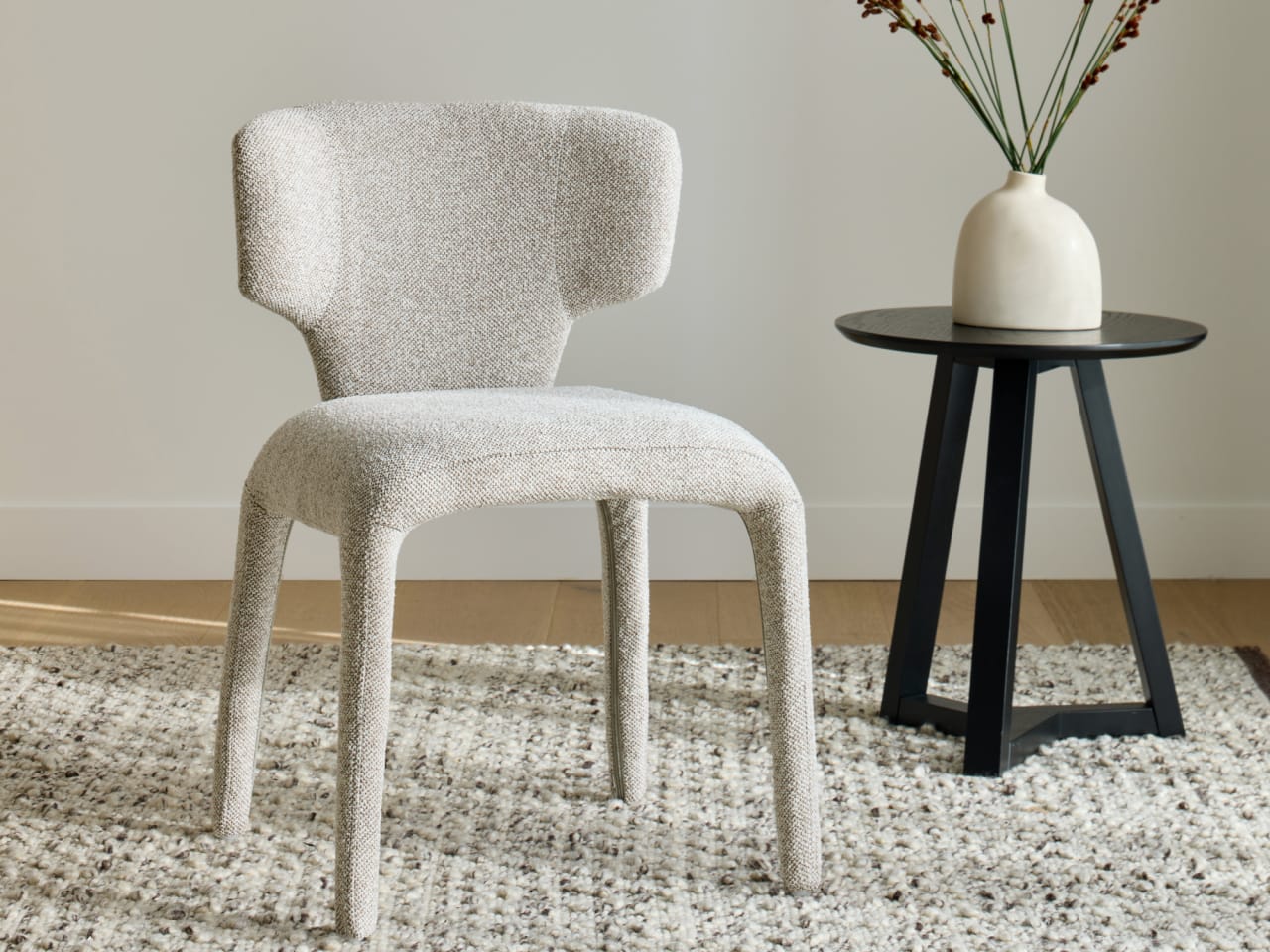 Paris Boucle Fabric Dining Chair | Beige