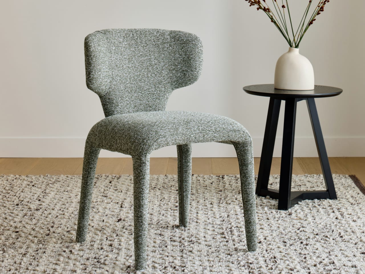 Paris Boucle Fabric Dining Chair | Sage Green 