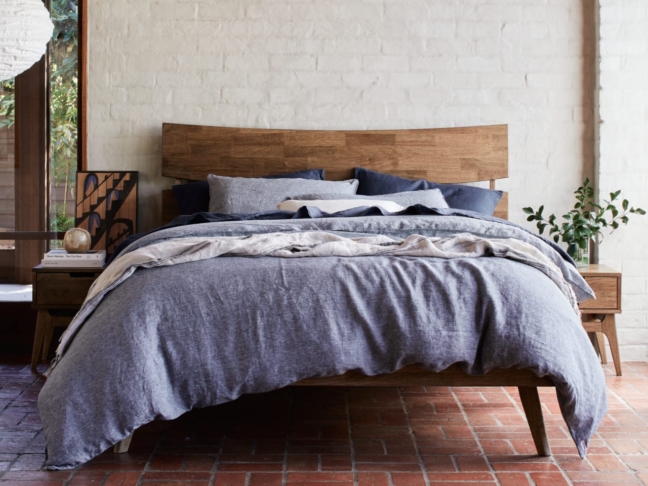 Cruz 3PCE Hardwood Double Bedroom Suite | Rustic Walnut