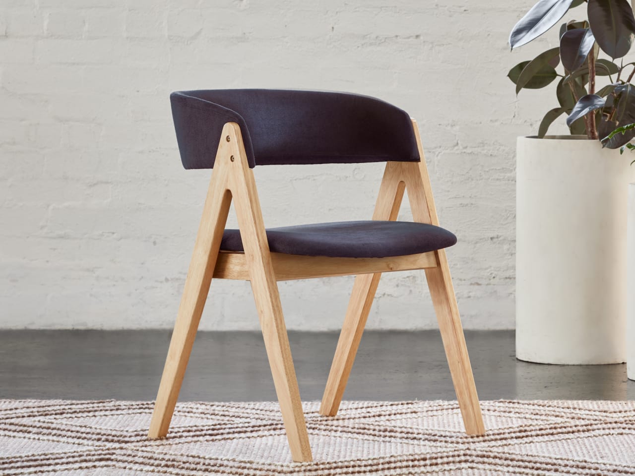 Gaudi Hardwood Dining Chair | Natural | Black Fabric