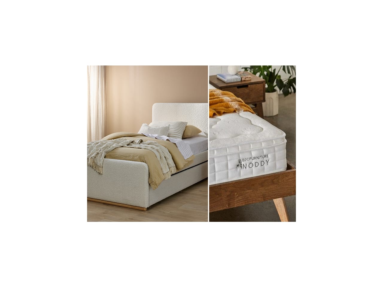 Pelle Kids King Single Buddy Bedroom Bundle | Bed + Mattresses with Trundle