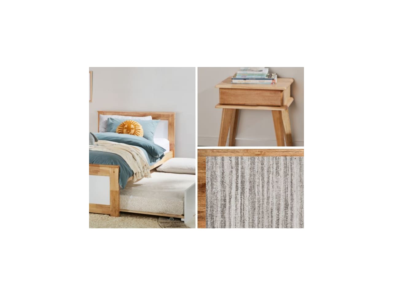 Coco 4PCE Kids Single Bedroom Suite | White & Natural