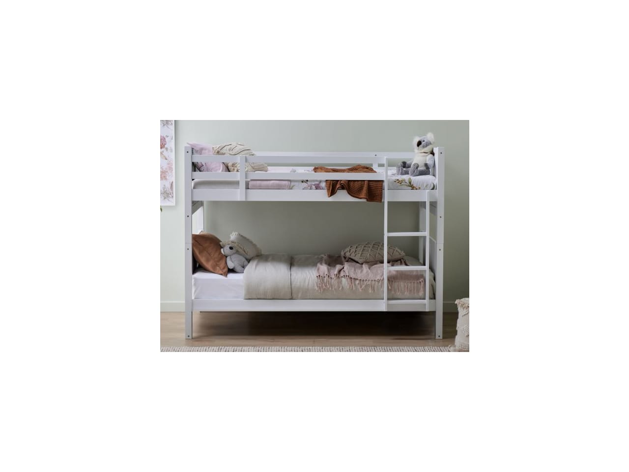Myer White Single Bunk Bed | Hardwood Frame