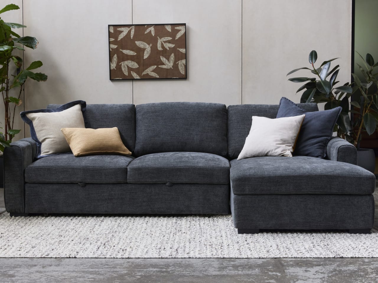 Siesta Sofa Bed | Charcoal | Right Chaise
