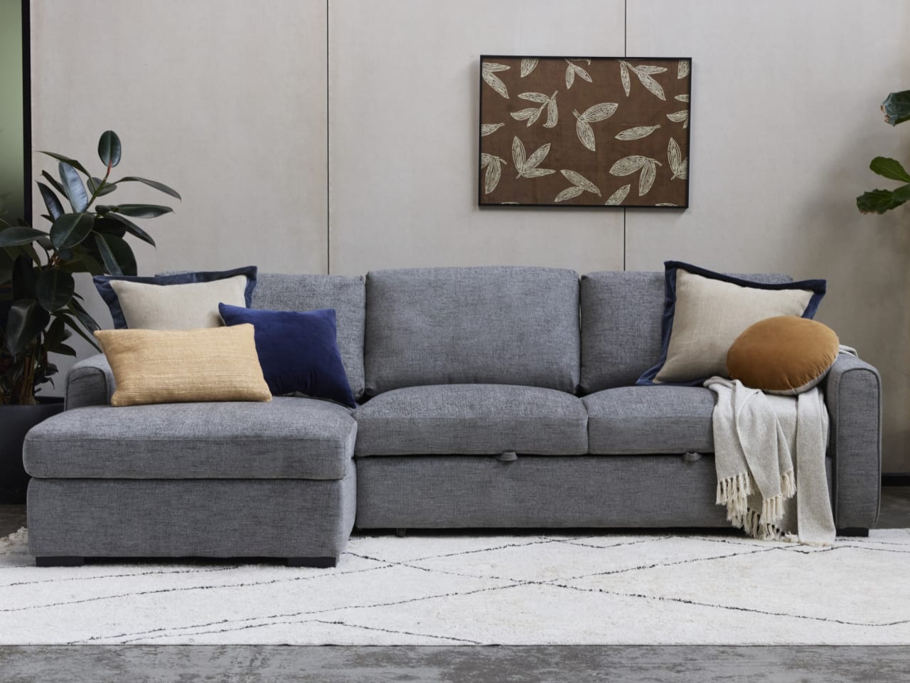 Siesta Sofa Bed | Grey | Left Chaise