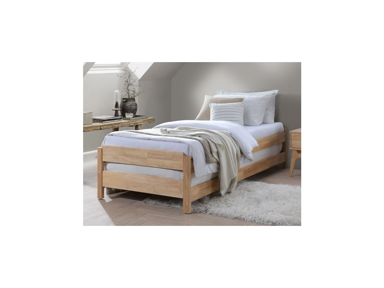 Stax Single Stackable Bed | 2-in-1 | Natural Hardwood