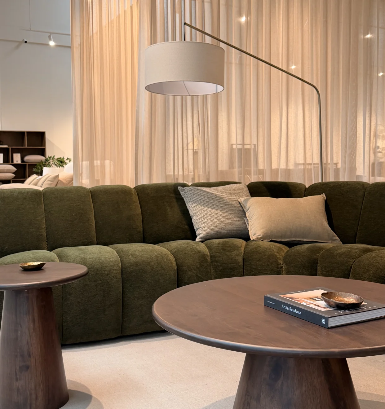 B2C Furniture showroom setting with styled furniture