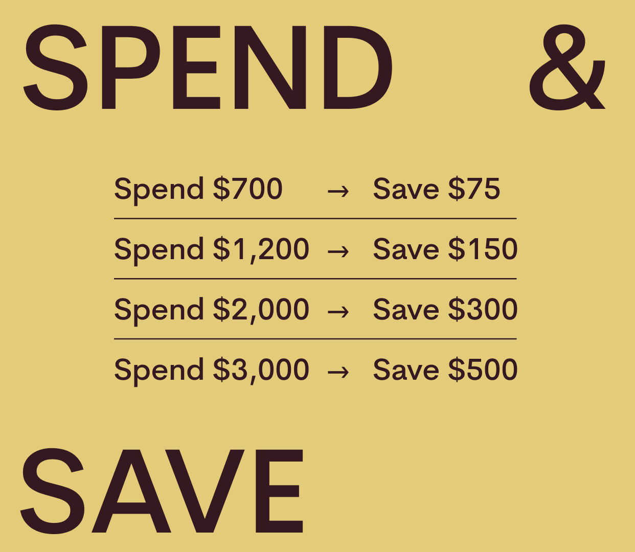 Spend and Save - Home Page Banner