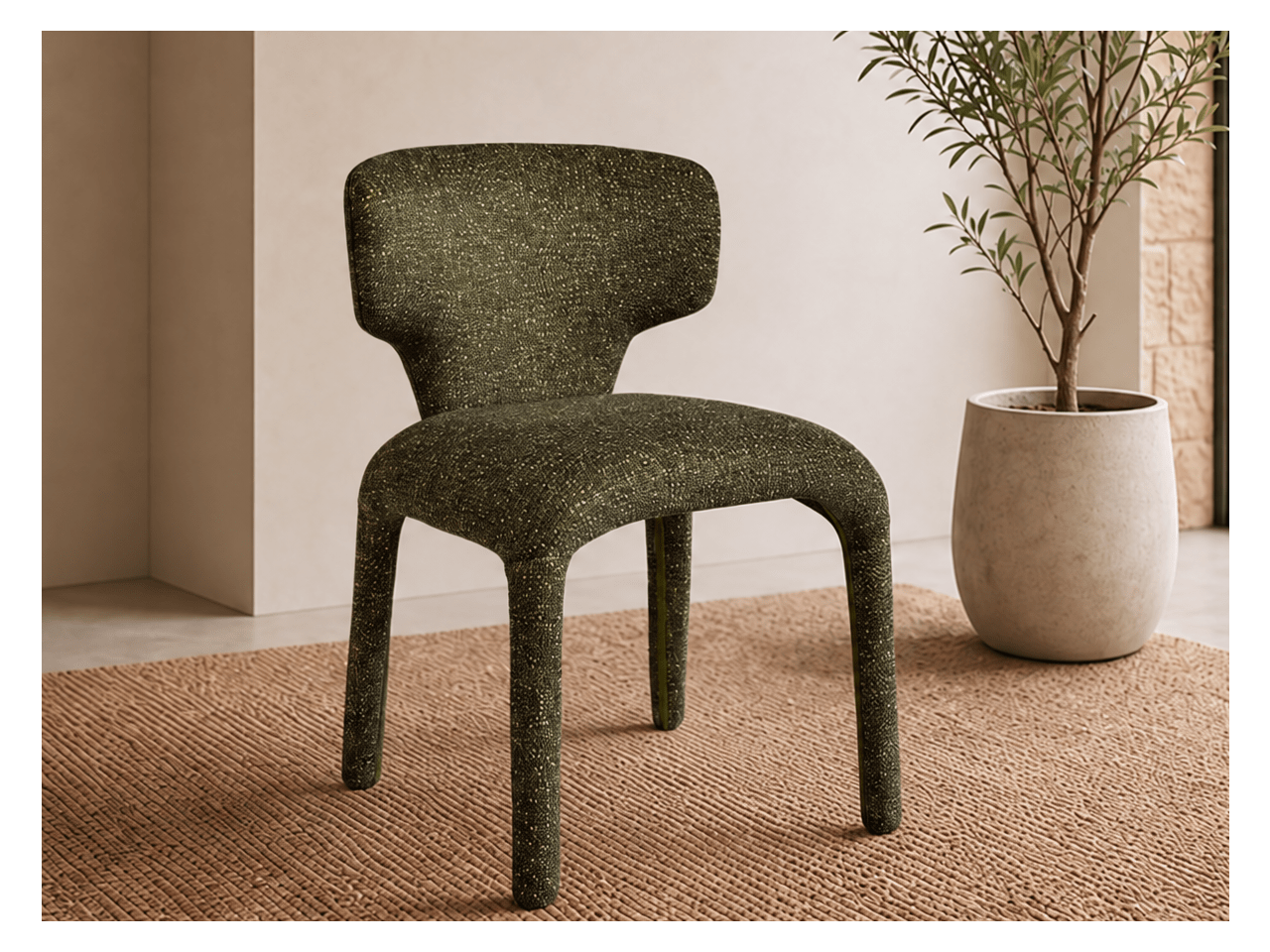 Paris Fabric Dining Chair | Olive Green