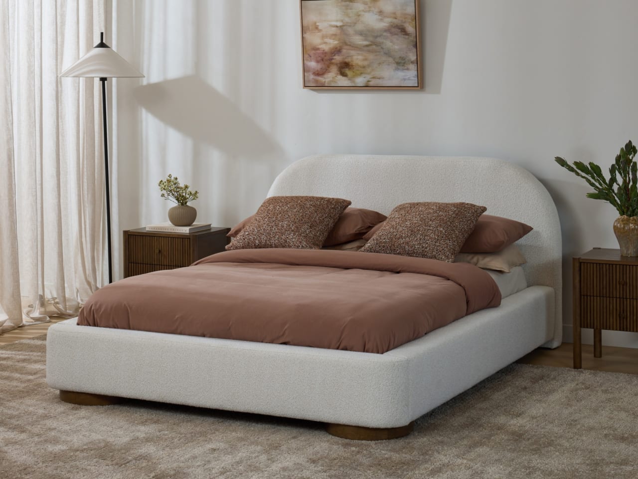 Sydney Double Bed | Beige Fabric