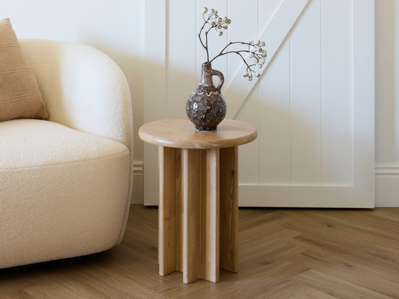 Sensu Hardwood Side Table | Natural White Wash