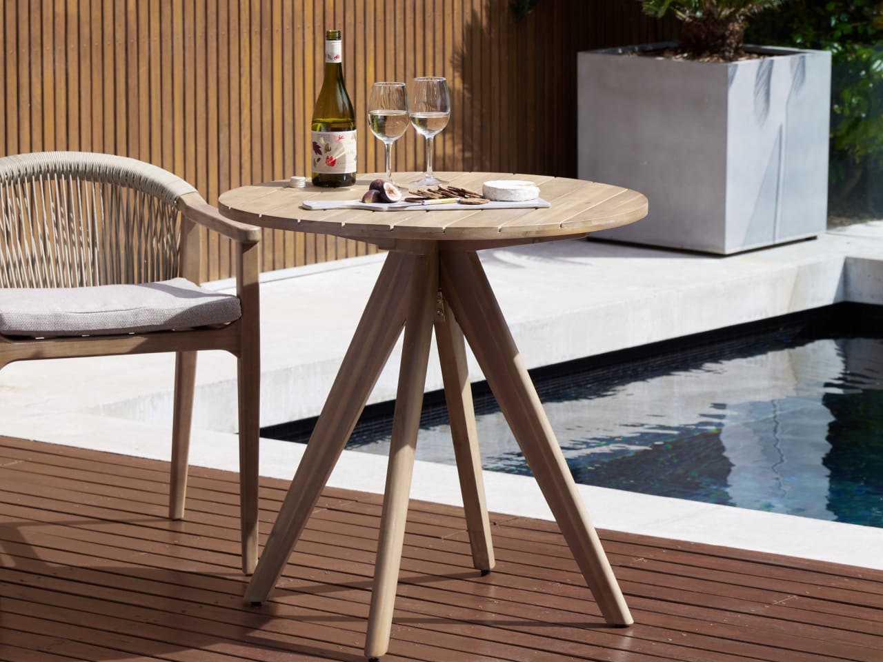 Panay Round Acacia Outdoor Dining Table