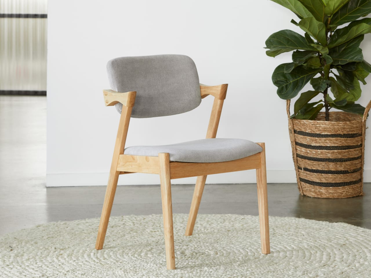 Bella Hardwood Dining Chair | Natural | Grey