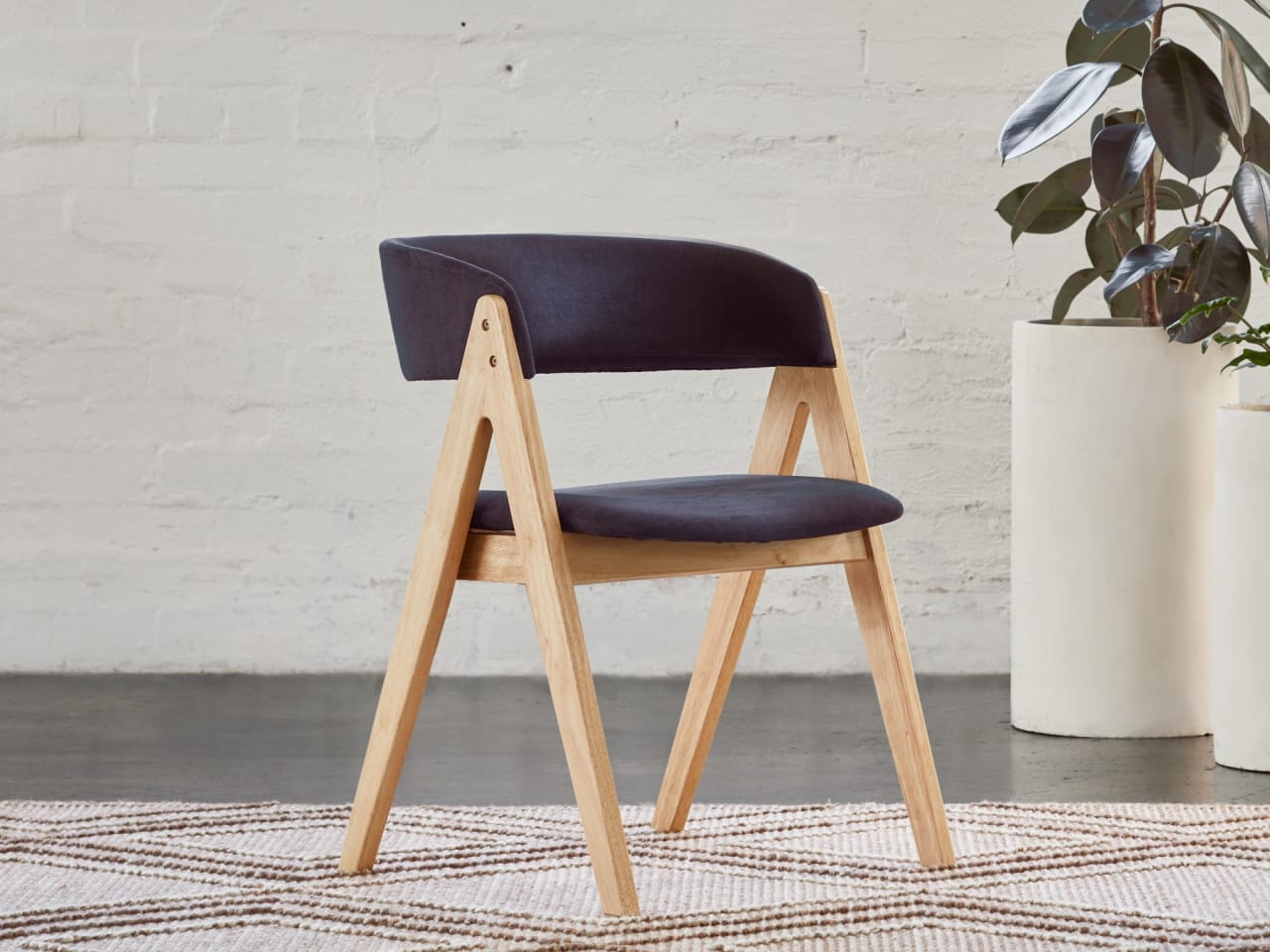 Gaudi Hardwood Dining Chair | Natural | Black Fabric