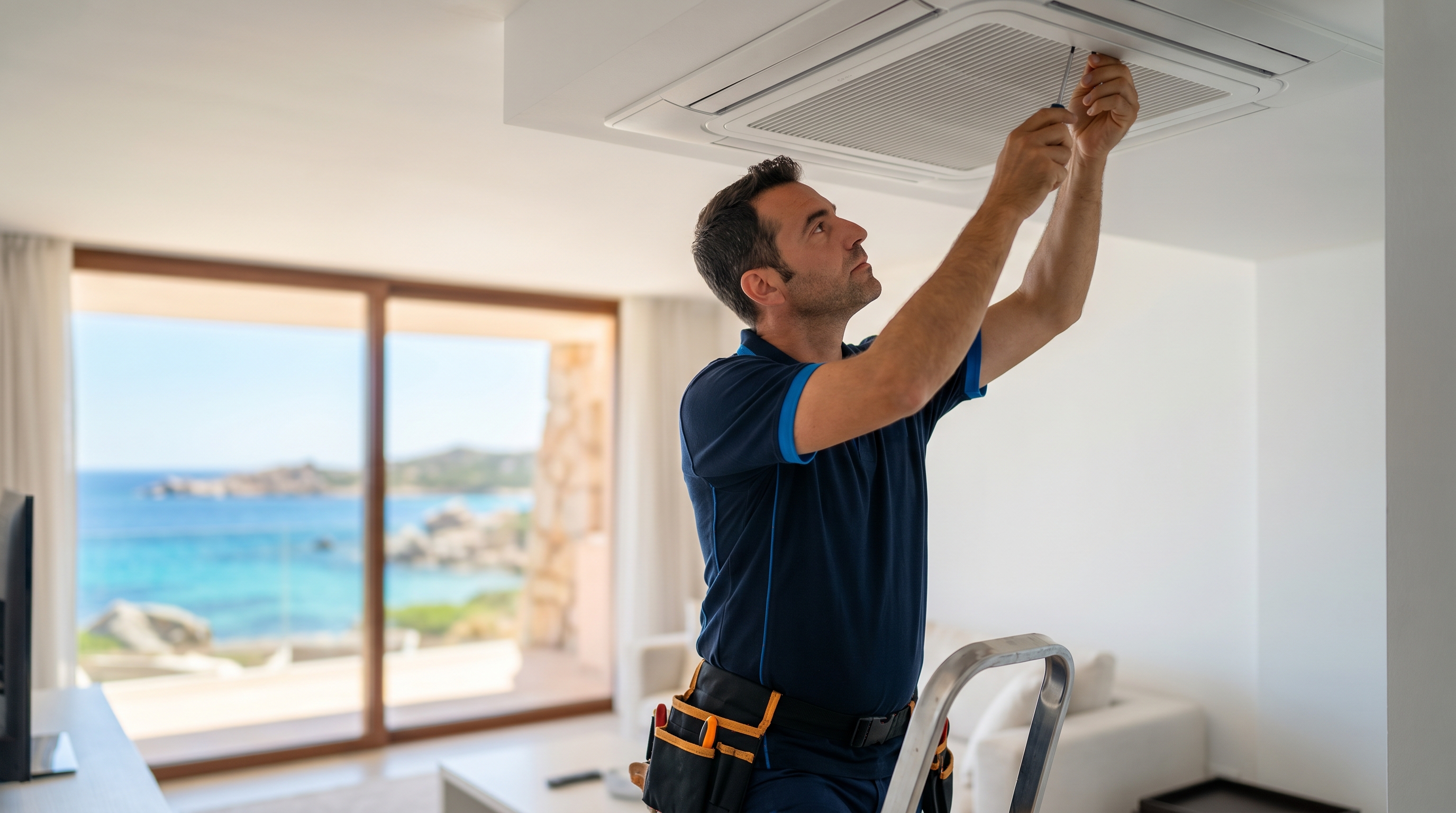 Unità esterne di un sistema VRF per la climatizzazione di un hotel a Porto Cervo, Costa Smeralda - GP Impianti