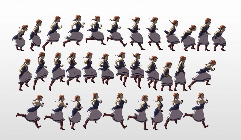 Sprites de animación de Anne.