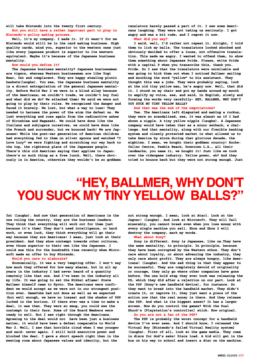 Imagen del artículo: 20 años de la entrevista a Yamauchi en Wired
