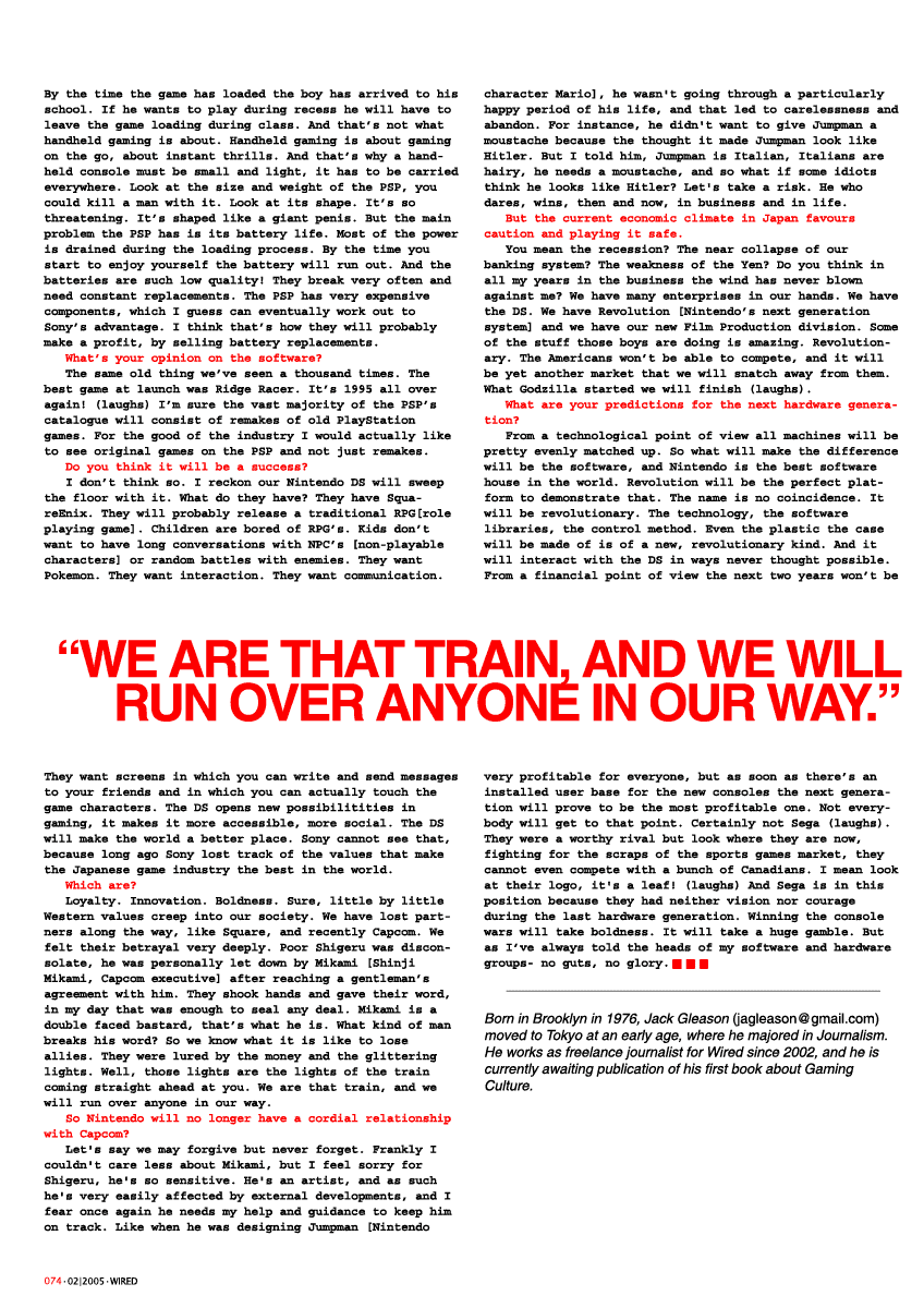 Imagen del artículo: 20 años de la entrevista a Yamauchi en Wired