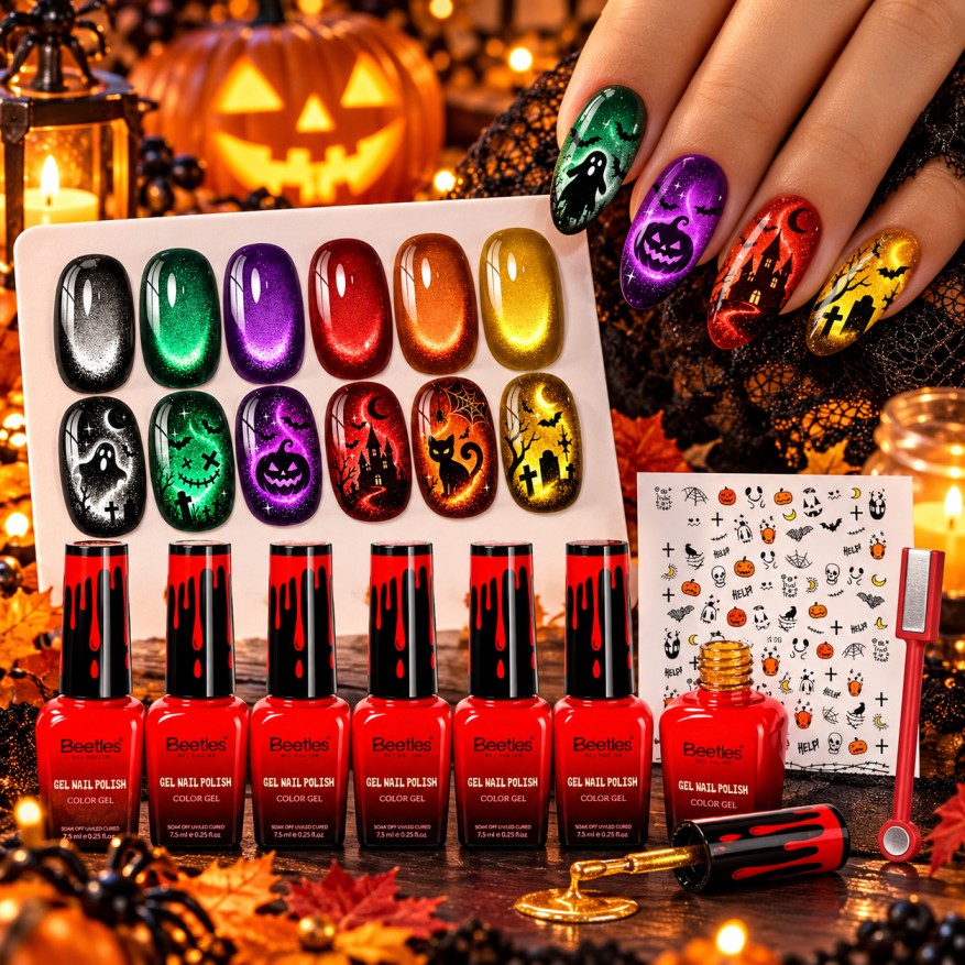 Beetles Halloween Gel Nail Polish Set