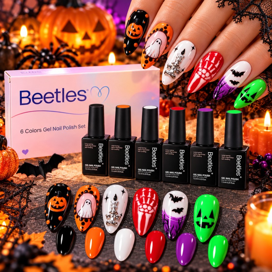 Beetles Halloween Spell 6-Color Gel Nail Polish Set